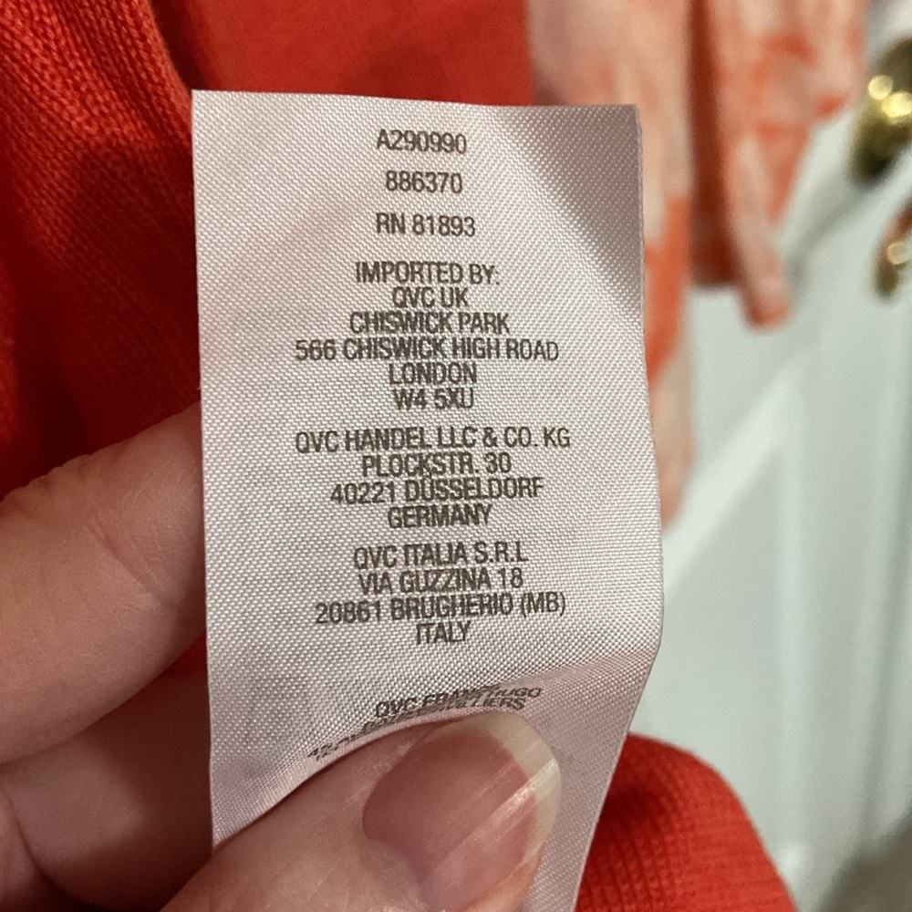 2 Isaac Mizrahi Sweaters - Coral Peplum, Coral Tie Dye Shrug Cardigan - Picture 4 of 16
